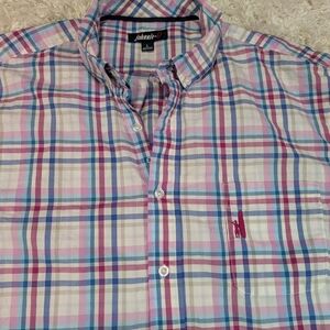 johnnie-O Pink & Blue Plaid Short-Sleeve Button-Down Shirt